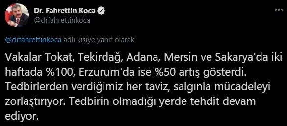 Sağlık Bakanı Fahrettin Koca'dan 6 il için koronavirüs uyarısı - 2
