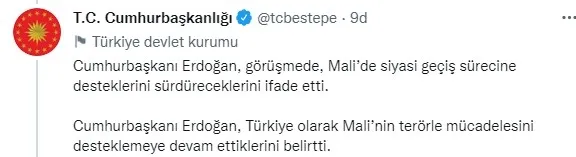 Başkan Erdoğan ile Mali Devlet Başkanı Assimi Goita arasında görüşme! "FETÖ ile mücadelede destek olun" çağrısı - 2