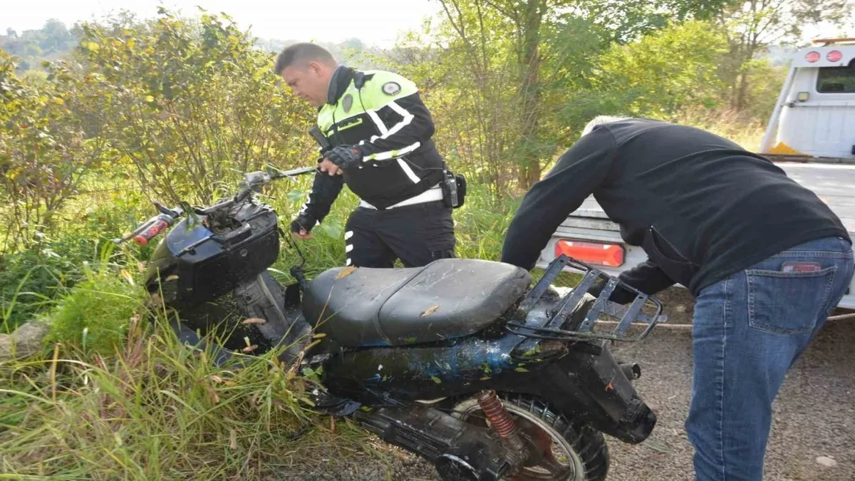Ordu'da dere yatağında terk edilmiş motosiklet bulundu