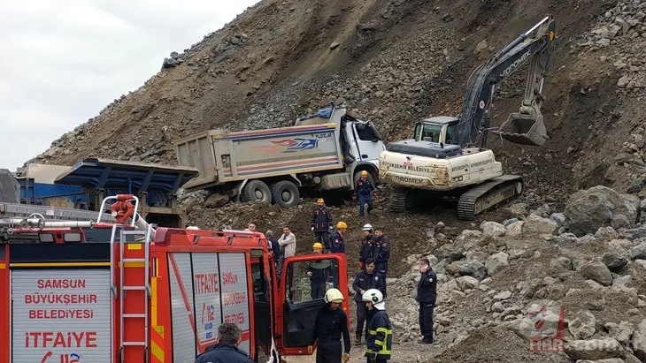 Samsun’da taş ocağında kamyon 50 metreden yuvarlandı! 1 ölü var