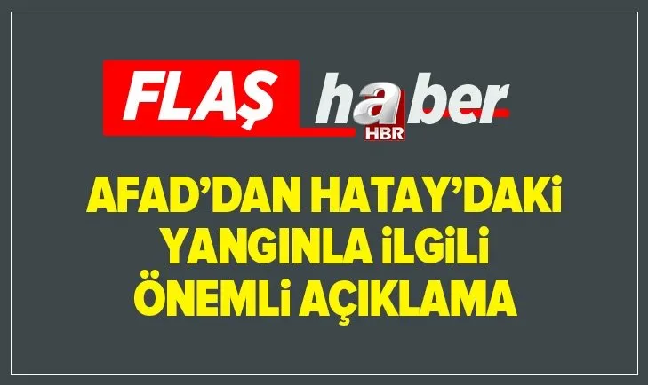 Son dakika: AFAD'da Hatay'daki yangınla ilgili flaş açıklama