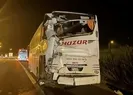 İki yolcu otobüsü çarpıştı! Yaralılar var