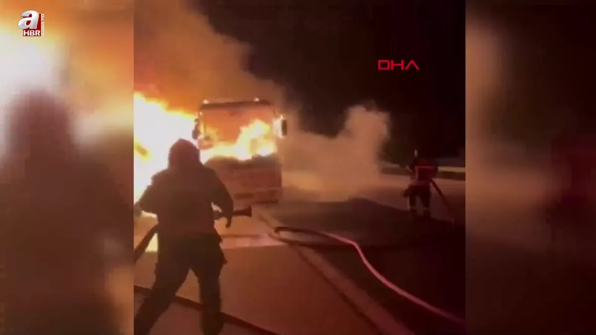 Osmaniye’de yolcu otobüsü yandı