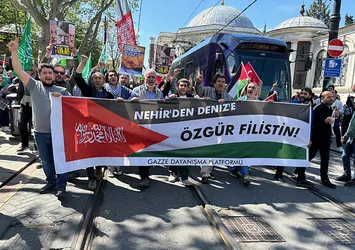Fatih'te "Gazze'yi Unutma" yürüyüşü düzenlendi