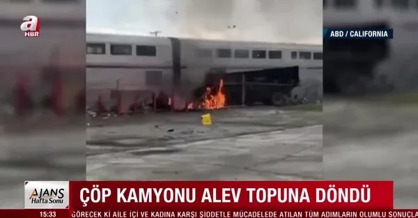 Yolcu treni çöp kamyonunu biçti! Dehşet anları kameraya yansıdı - 1