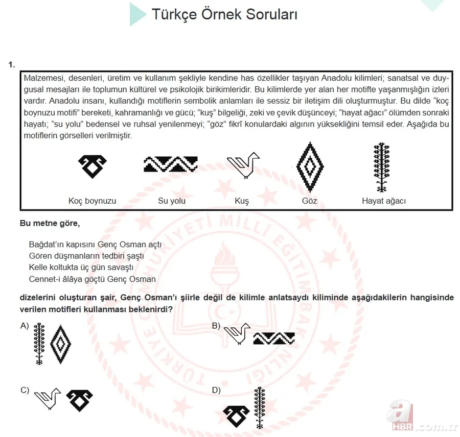Mart ayı LGS örnek sorular listesi yayımlandı! MEB 2021 LGS sayısal - sözel örnek sorular ve cevap anahtarı 24