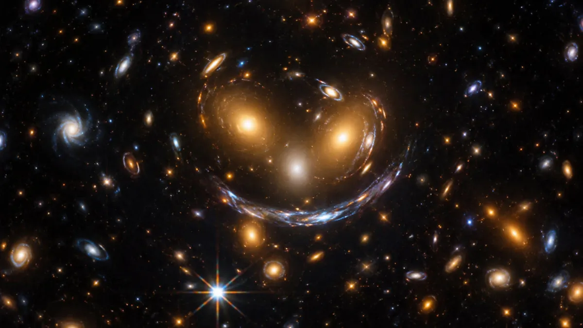 NASA’dan uzayda gülümseyen galaksi karesi! Einstein’ın teorisi bu yüzün sırrını açıklıyor