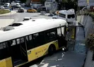 İETT otobüsü durağa çarptı!