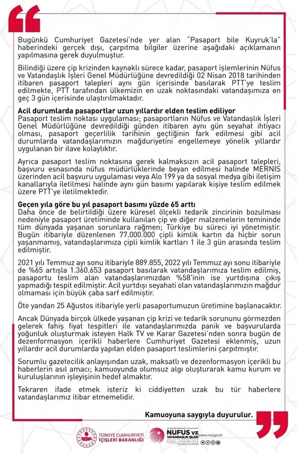 nufus-ve-vatandaslik-isleri-genel-mudurlugunden-pasaport-bile-kuyrukla-haberine-yalanlama-1661173840870.jpeg Nüfus ve Vatandaşlık İşleri Genel Müdürlüğü'nden "Pasaport bile kuyrukla" haberine yalanlama - 1