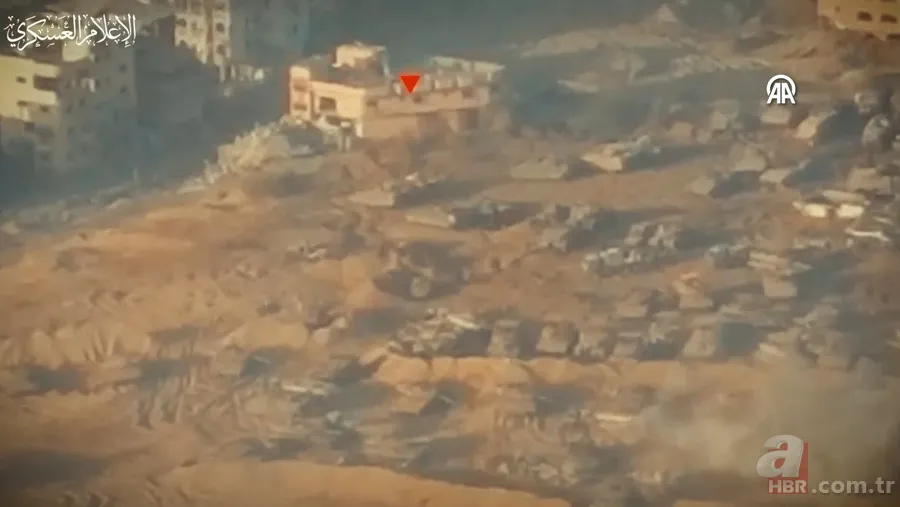 El Kudüs Tugayları Gazze'de katil İsrail'in tankını böyle imha etti! Cephe hattından sıcak görüntüler 14