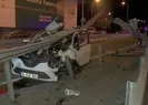 Lastik patladı feci şekilde can verdi