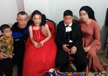 Mardin'de skandal görüntü: 8 yaşındaki kız ile 9 yaşında erkek çocuğa nişan yaptılar! İnceleme başlatıldı