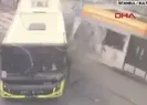 Tramvay raydan çıktı! İşte kaza anı