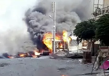 Afrin'de bomba yüklü yakıt tankeri patladı