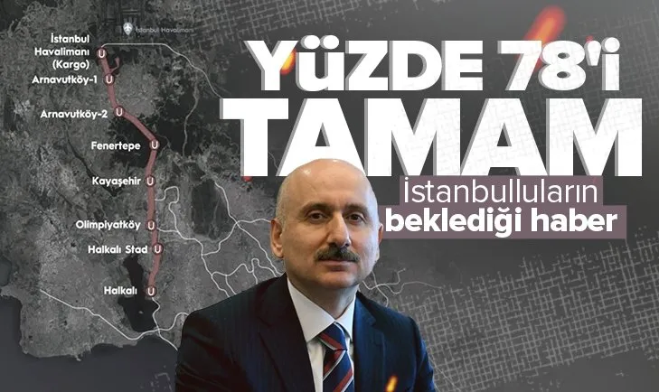 Ulaştırma ve Altyapı Bakanı Adil Karaismailoğlu’dan Halkalı-İstanbul Havalimanı metro hattı açıklaması: Yüzde 78’i tamamlandı