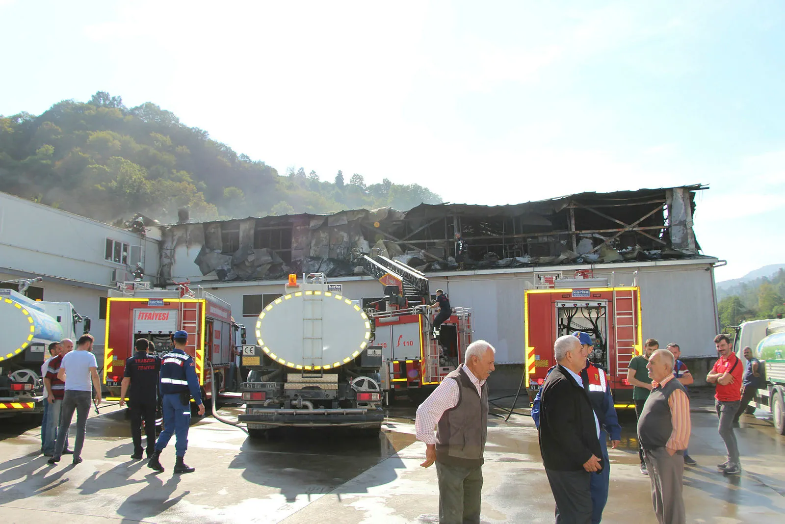 Trabzon'da süt ürünleri fabrikasında yangın