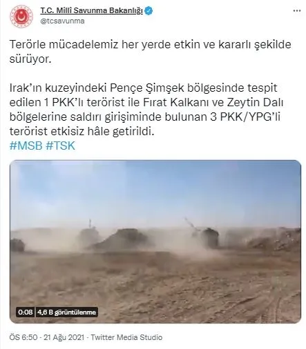 Son dakika: Mehmetçik'in operasyon bölgelerine sızma girişiminde bulunan 4 PKK'lı terörist etkisiz hale getirildi - 1