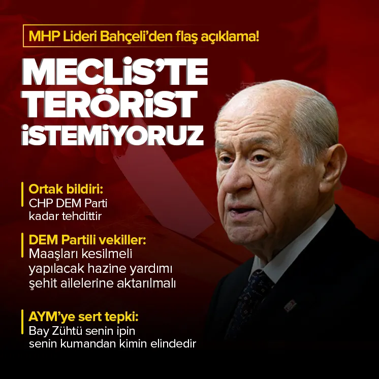 Bahçeli: TBMMde terörist istemiyoruz