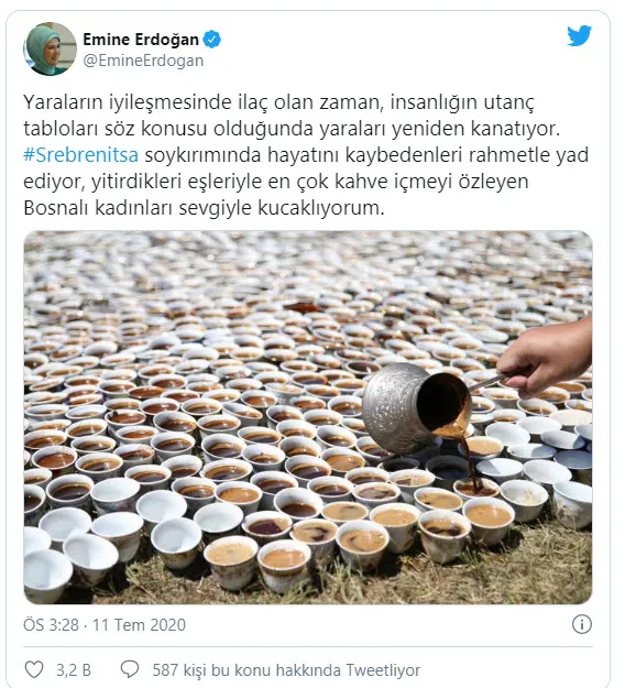 Emine Erdoğan, Srebrenitsa soykırımında eşlerini kaybeden kadınların acısını paylaştı