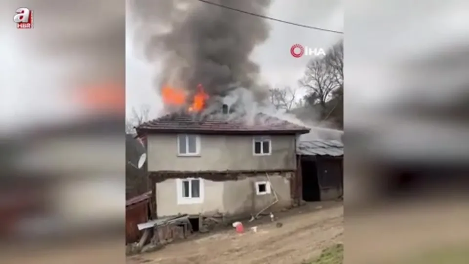 2 katlı ev alev alev yandı
