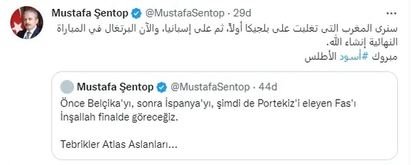 baskan-erdogandan-dunya-kupasinda-yari-finale-cikan-fasa-tebrik-1670700716198.jpg Başkan Erdoğan'dan Dünya Kupası'nda yarı finale çıkan Fas'a tebrik: Kardeşlerimi kutluyorum - 4