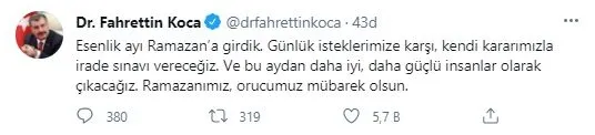 saglik-bakani-fahrettin-kocadan-ramazan-aciklamasi-daha-guclu-insanlar-olarak-cikacagiz-1618267571134.jpg Sağlık Bakanı Fahrettin Koca'dan Ramazan açıklaması: Daha güçlü insanlar olarak çıkacağız - 2