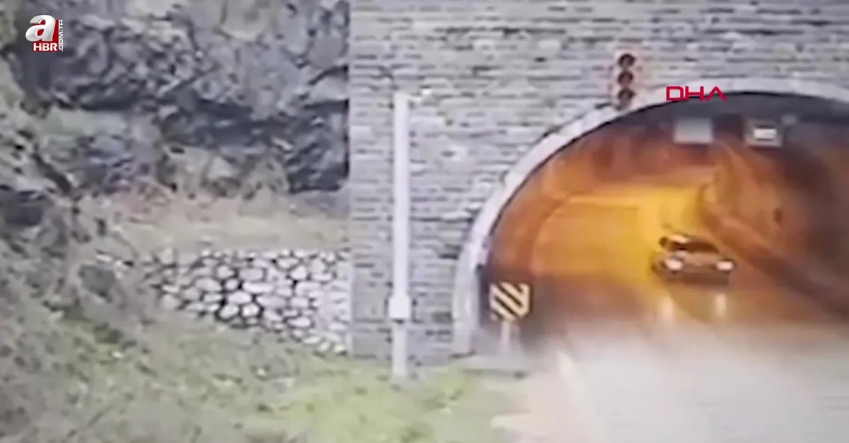 Kontrolden çıktı tünel girişine girdi!