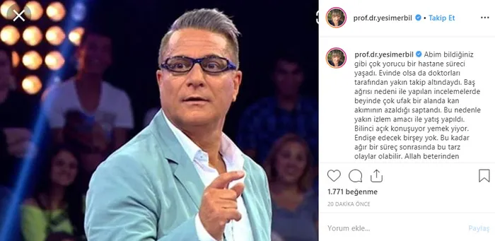 Mehmet Ali Erbil yeniden hastaneye kaldırıldı