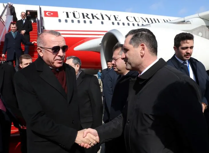 Başkan Erdoğan, Azerbaycan Cumhurbaşkanı İlham Aliyev tarafından resmi törenle karşılandı