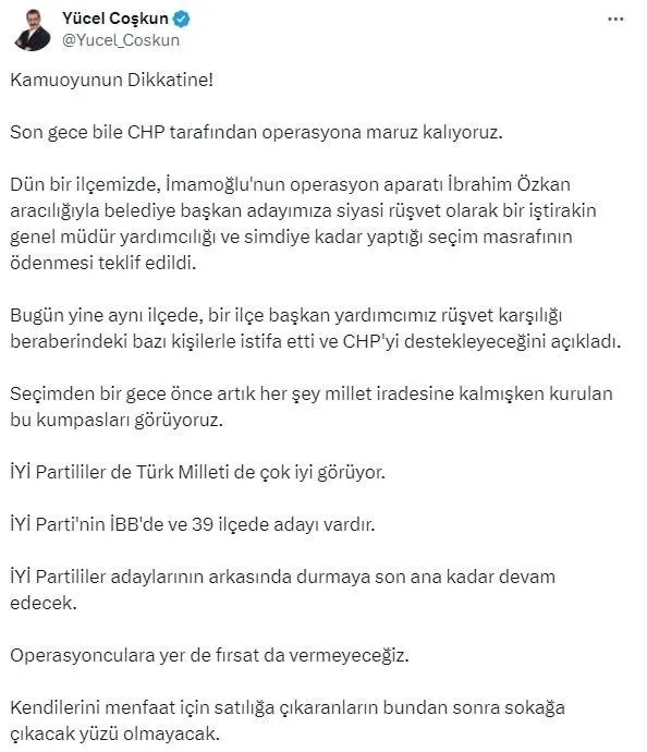 kriz-hatti-ipli-bilge-yilmaz-meral-akseneri-istifaya-davet-edip-gorevini-birakti-1711913461416.jpeg CHP'li İmamoğlu'ndan İYİ Parti'ye yeni operasyon! Akşener'i egale etmeye çalışıp rüşvet aracısına paylaşım yaptırdı | "Akşener Kurultay'a gidip aday olmayacak" yalanı patladı - 3