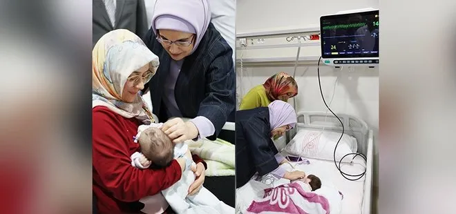 Emine Erdoğan’dan Ankara’ya getirilen depremzede bebeklere ziyaret: Devletimizin emin ellerindeler