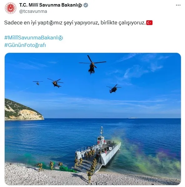 MSB’den günün fotoğrafı: Sadece en iyi yaptığımız şeyi yapıyoruz birlikte çalışıyoruz