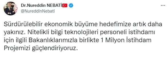 Berat Albayrak imzalı 1 Milyon İstihdam projesi hakkında müjde! Bakan Nebati duyurdu: Güçlendirilecek