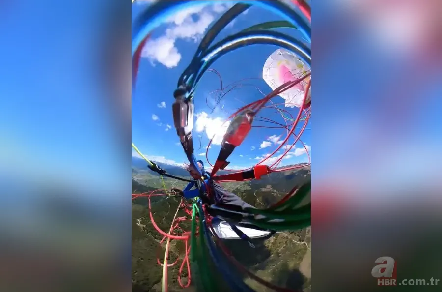 Paraşütçü kadına havada uçak çarptı! Korku dolu anlar kamerada 4