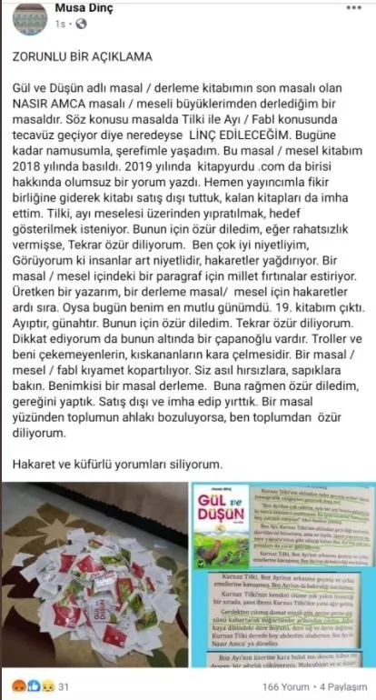 Musa Dinç’e büyük tepki! ’Gül ve Düşün’ isimli çocuk kitabında skandal ’tecavüz’ hikayesi!