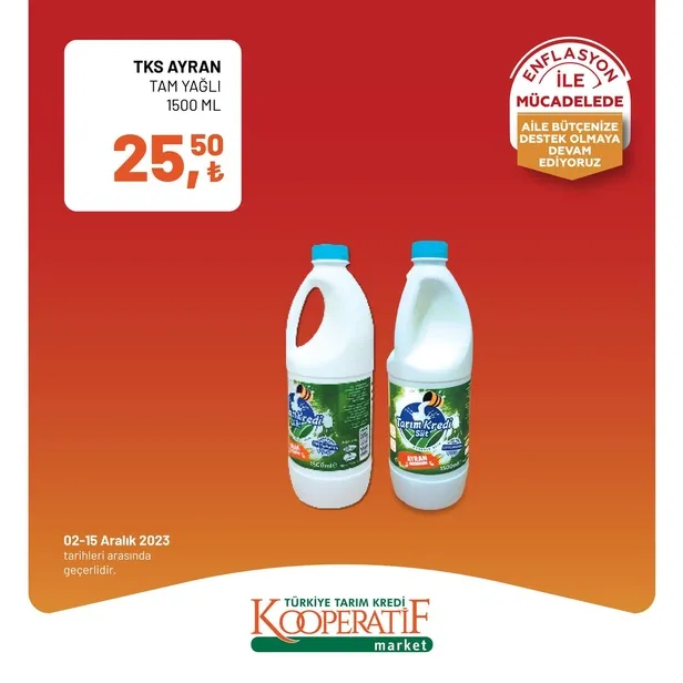 Tarım Kredi Market 11 Aralık indirim kataloğu çıktı! Dev rulo havlu, yumuşatıcı, çay, bütün piliç, tereyağı, tost peyniri, süt, beyaz peynir, pirinç ucuza satışta…