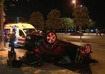 Emanet araçla takla attı! Otomobil hurdaya döndü: 3 yaralı
