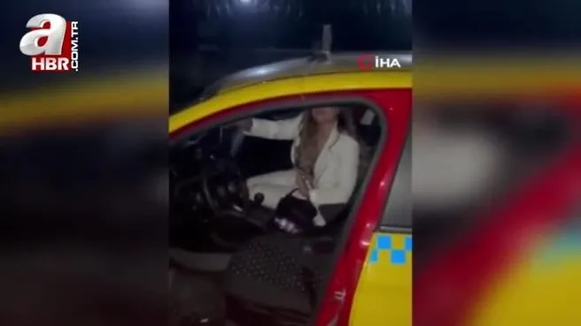 Taksi şoförüne ardından kadın polise saldıran şahıs kamerada