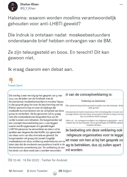 Amsterdam Belediyesi'nden camilere LGBT baskısı: Hemen imzalayın - 1