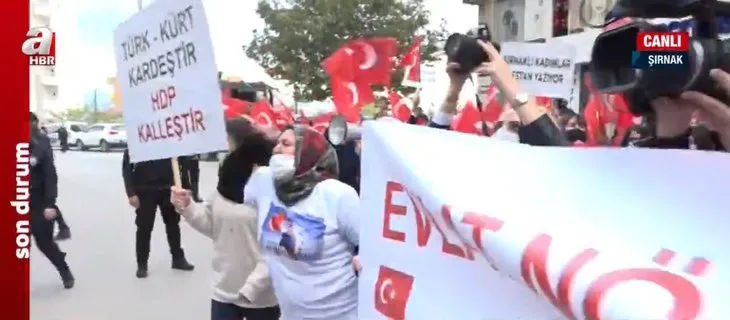 Son dakika: Şırnak’ta HDP ve PKK’ya tepki yürüyüşü