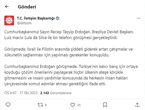 Son dakika | Başkan Erdoğan Brezilya lideri ile görüştü