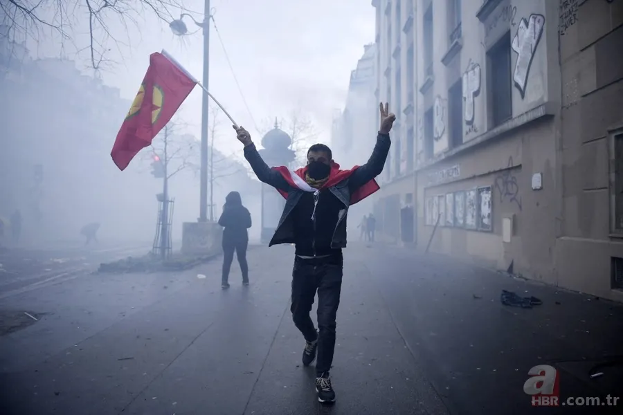 Terör örgütü PKK’lılar Paris'i yaktı yıktı! Fransız vekil Sebastien Delogu’dan vandallara destek 10