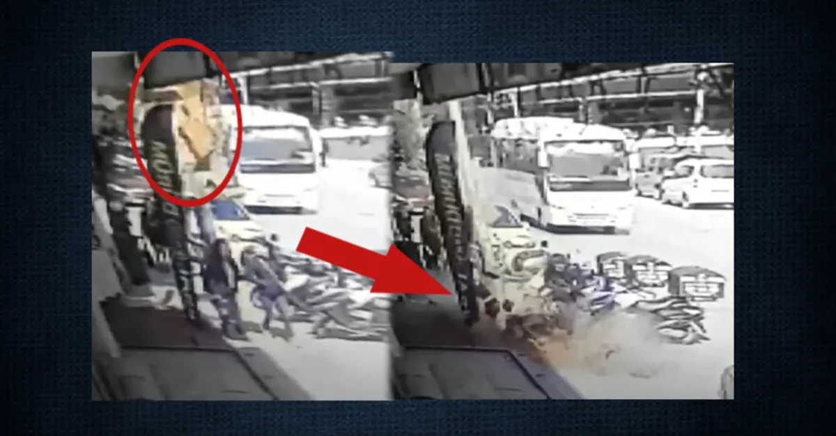 Yolda yürürken başına tuğla düştü! | Video