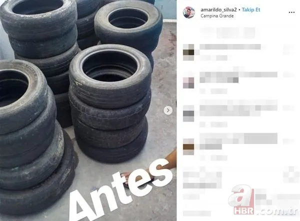 Eski lastikleri toplayıp bakın ne yaptı... 2