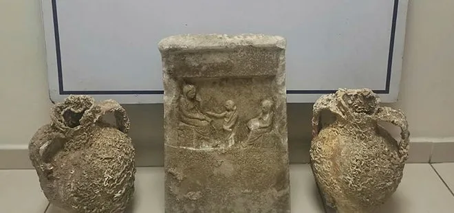 Roma dönemine ait iki amfora ele geçirildi