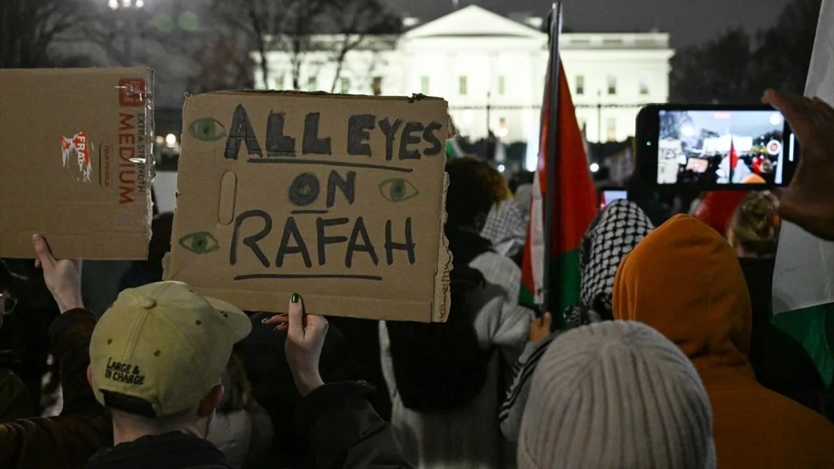 Beyaz Saray önünde Gazze'ye destek Biden'a tepki quot İsrail'e silah