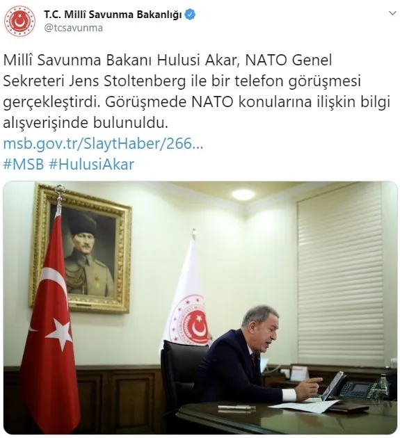 Milli Savunma Bakanı Akar NATO Genel Sekreteri Stoltenberg ile görüştü - 1