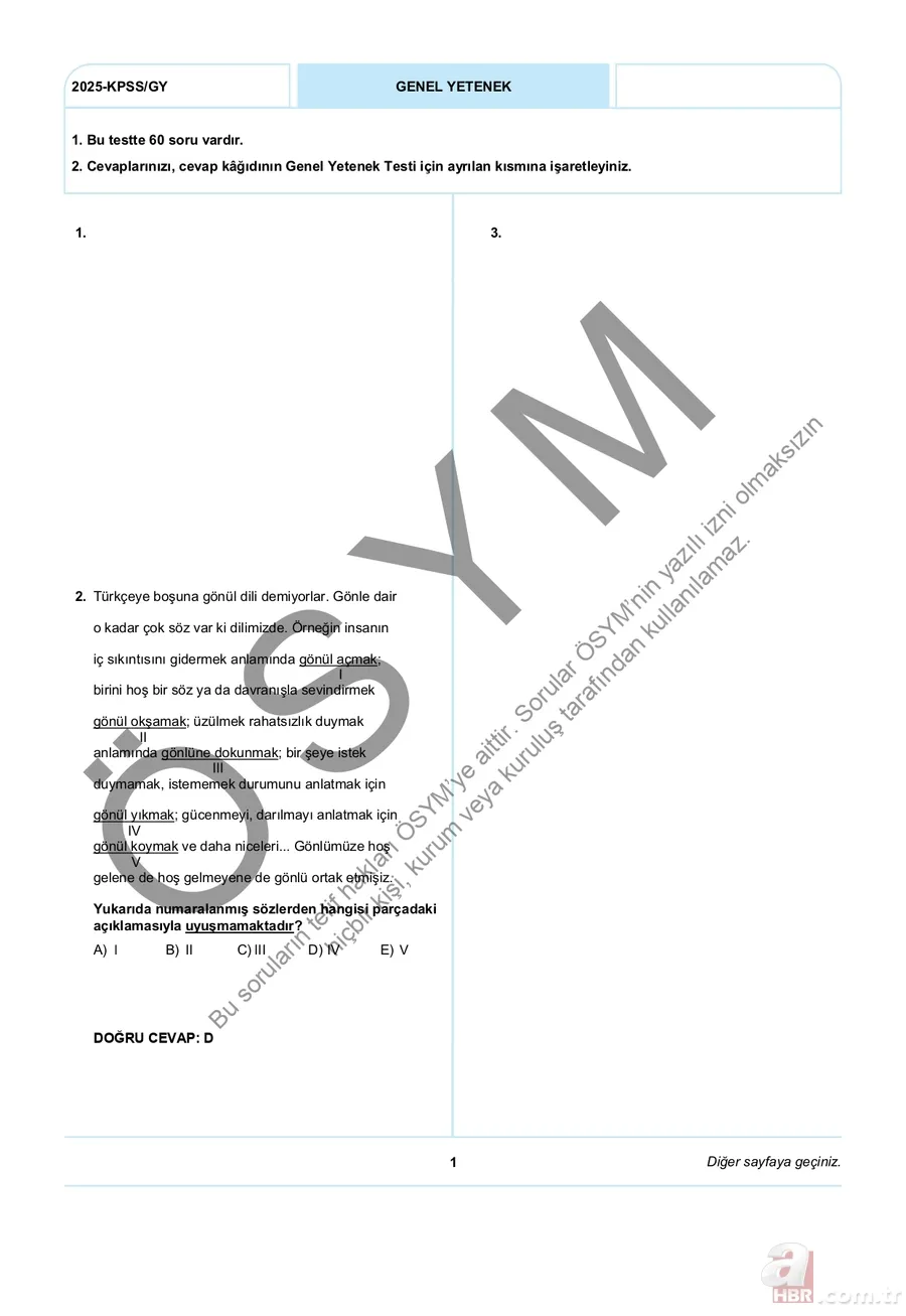 KPSS A GRUBU A-B-C-D kitapçığı PDF İNDİR | KPSS Genel Yetenek-Genel Kültür soru ve cevap anahtarı ne zaman? 4