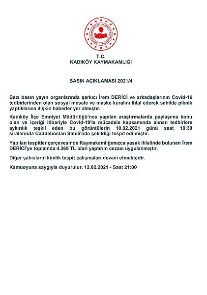 Caddebostan Sahili'nde piknik yapan şarkıcı İrem Derici'ye para cezası kesildi - 2
