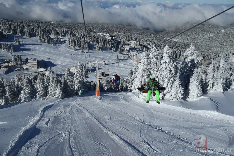 Uludağ tıklım tıklım! Metrelerce kuyruk oluştu 18